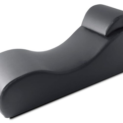 Liberator Esse Black Faux Leather Chaise Sex Furniture - Melody's Room