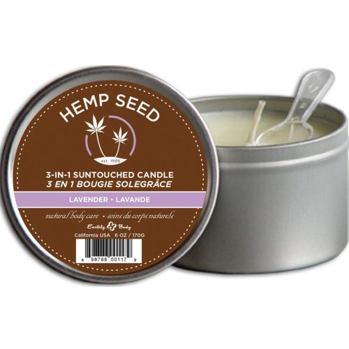 Lavender Earthly Body 3-in-1 Suntouched Massage Oil Hemp Candle - Melody's Room