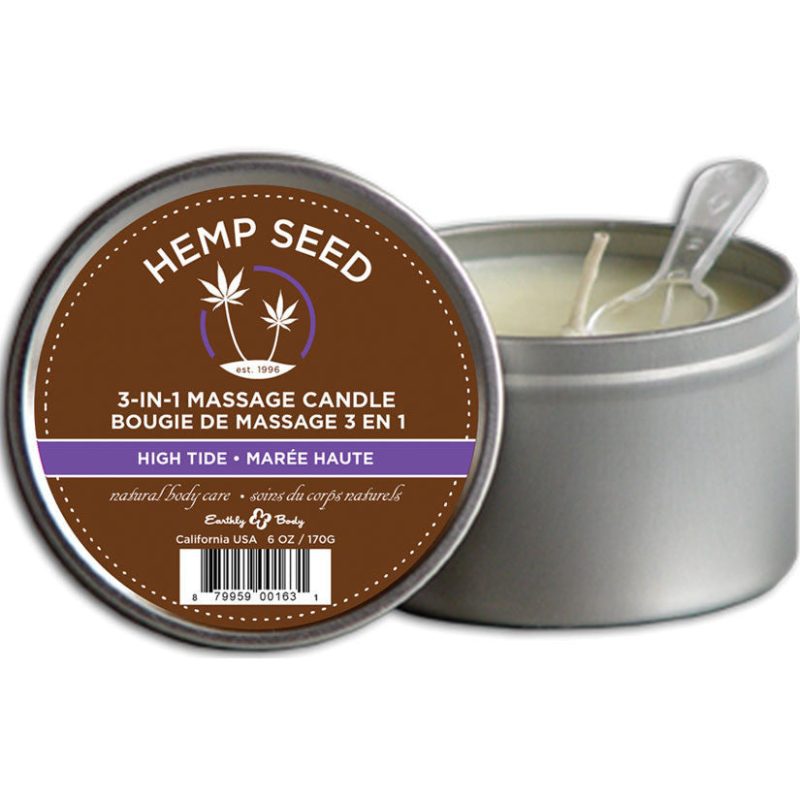 High Tide Earthly Body 3-in-1 Suntouched Massage Oil Hemp Candle - Melody's Room